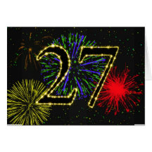 27ème Invitation de fête d'anniversaire Carte De Vœux