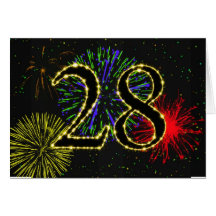 28ème Invitation de fête d'anniversaire Carte De Vœux
