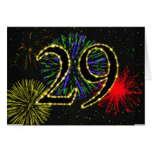 29ème Invitation de fête d'anniversaire Carte De Vœux