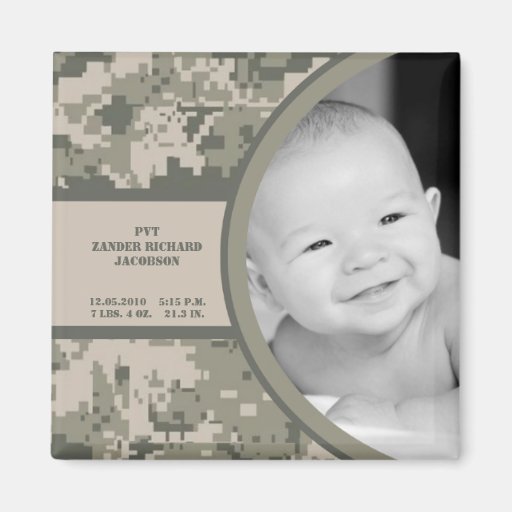 2"" aimant de faire-part de naissance d'ACU Camo d