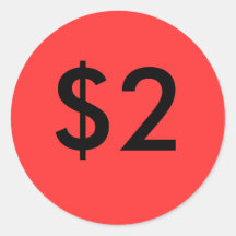 $2 AUTOCOLLANT ROND