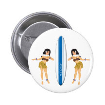 2 danses polynésiennes et panneaux de surf badge avec épingle