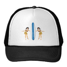 2 danses polynésiennes et panneaux de surf casquette