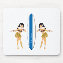 2 danses polynésiennes et panneaux de surf tapis de souris