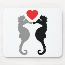 2 hippocampes dans l'icône d'amour tapis de souris