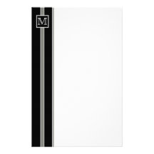 (2) papeterie rayée de monogramme classique papiers à lettres