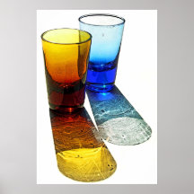 2 verres à liqueur colorés de cocktail - style 2 affiches