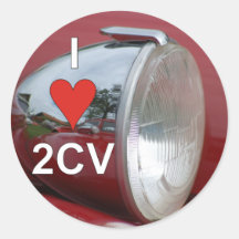 2CV canard phare I love Autocollants