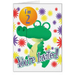 2ème Alligator d'anniversaire Carte De Vœux
