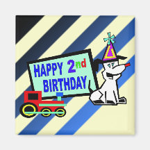 2ème anniversaire de chien et de train aimant