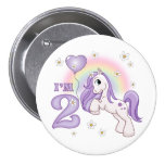 2ème anniversaire de joli poney badge