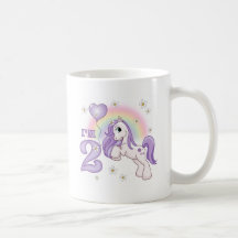 2ème anniversaire de joli poney tasse à café