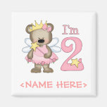 2ème anniversaire de princesse Bear Aimants