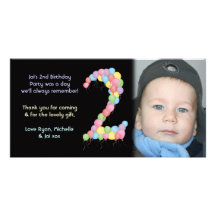 2ème carte photo de Merci d'anniversaire de garçon Photocarte