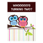 2ème Invitations de partie de thème de hibou d'ann
