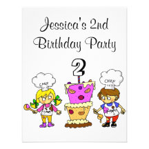 2ème partie de cuisine d'anniversaire carton d'invitation