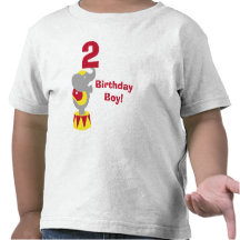 2ème T-shirt d'éléphant de cirque d'anniversaire