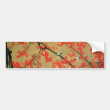 30. 紅葉小禽図, érable de 若冲 et petits oiseaux, Jakuchū Autocollants Pour Voiture