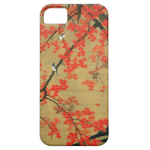 30. 紅葉小禽図, érable de 若冲 et petits oiseaux, Jakuchū Coque iPhone 5