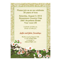 30 ans d'anniversaire d'invitation de fleurs