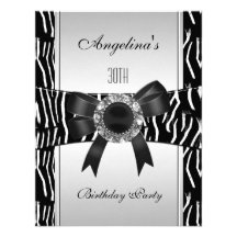 30ème anniversaire 2 de bijou noir blanc argenté d cartons d'invitation