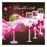 30ème Anniversaire Martini rose Champagne Invitations