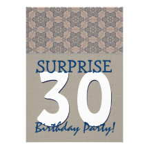 30ème Bleu et sable v3 de fête d'anniversaire de s Invitation Personnalisable
