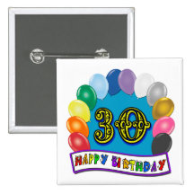 30ème Cadeaux d'anniversaire avec la conception as Pin's