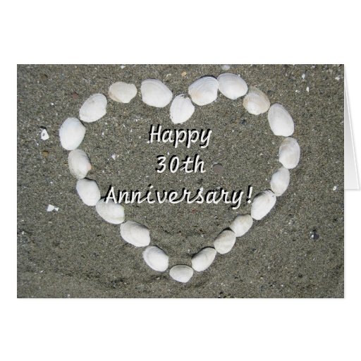 30ème carte heureuse de coeur de coquillage d'anni