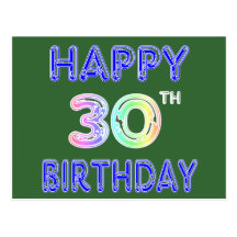 30ème conception heureuse d'anniversaire dans la p carte postale