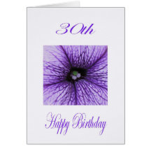 30ème fleur heureuse de pourpre d'anniversaire carte de vœux