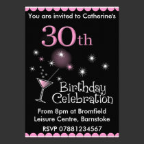 30ème Invitation de fête d'anniversaire - verre de invitations