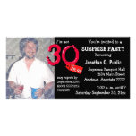30ème invitation de photo de fête d'anniversaire d carte avec photo