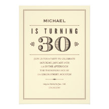 30ème Invitations d'anniversaire pour les hommes