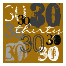 30ème Invitations de fête d'anniversaire