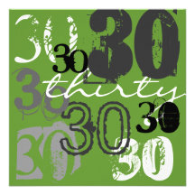 30ème Invitations de fête d'anniversaire