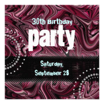 30ème Rouge de ~ d'invitation de fête d'anniversai