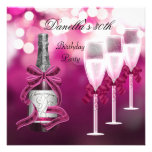 30ème Verres roses de Champagne d'anniversaire Carton D'invitation
