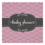 311 baby shower rose et par gris pointillé d'arc-e faire-parts
