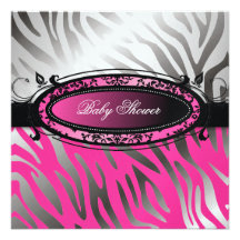 311 bébé chaud du zèbre | de rose de mamans de C'e Invitation Personnalisée