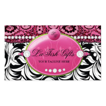 311-Lavish Delish rose avec Fleur de Lis cartes de visite