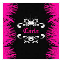 311 plumes Luxe de roses indien de diamant Cartons D'invitation