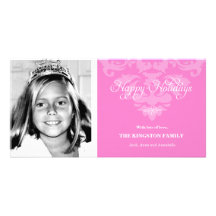 311-Royal carte photo rose de la princesse Holiday Cartes Avec Photo