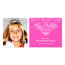 311-Royal carte photo rose de la princesse Holiday Modèle Pour Photocarte