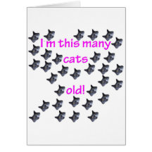 32 têtes de chat vieilles cartes de vœux