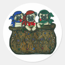 3 carlins Valentine de pirate Autocollants