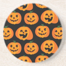 3 citrouilles de Halloween Dessous De Verre
