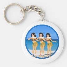 3 danses polynésiennes sur la plage porte-clef