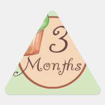 3 mois d'étape importante de petit gâteau sticker en triangle