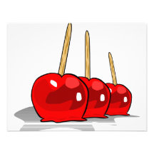 3 pommes de sucrerie rouges faire-parts